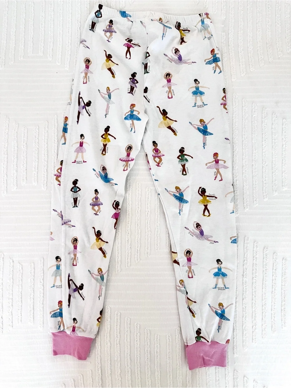Pottery Barn Kids White Ballerina Print Pajama Set Size 8